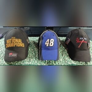 Sports Memorabilia Hat Trio